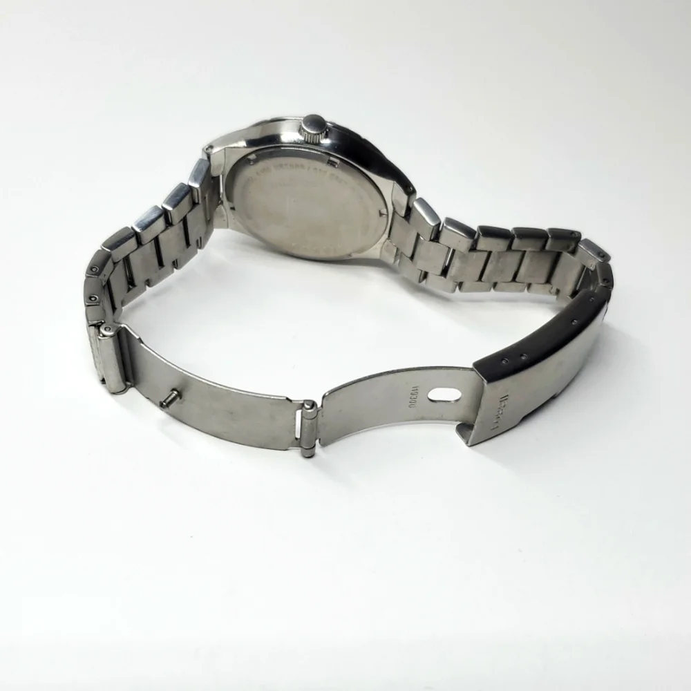 Fossil Watch BQ9360 Silver Steel Wristband Mother of Pearl Face Dual Subdial